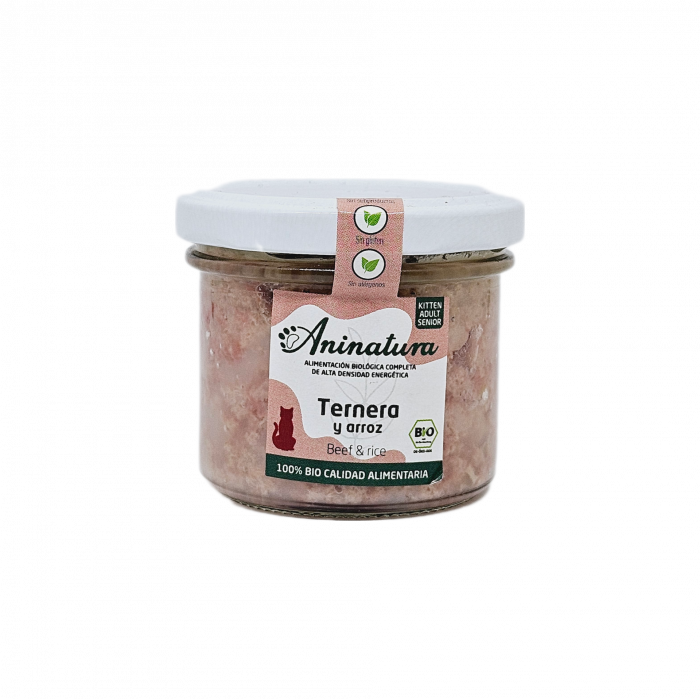 Aninatura alimento GATO bio Ternera 100g