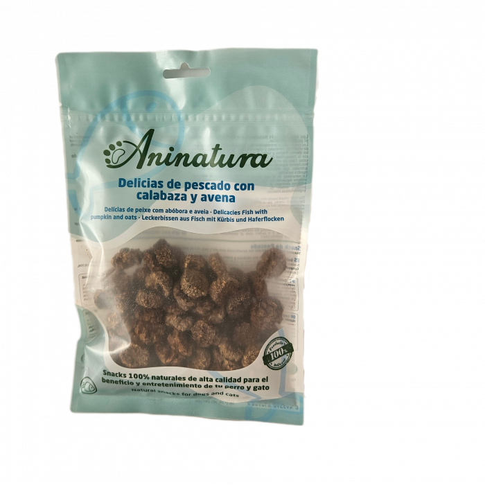 Aninatura Premios de pescado CALABAZA y AVENA 80g