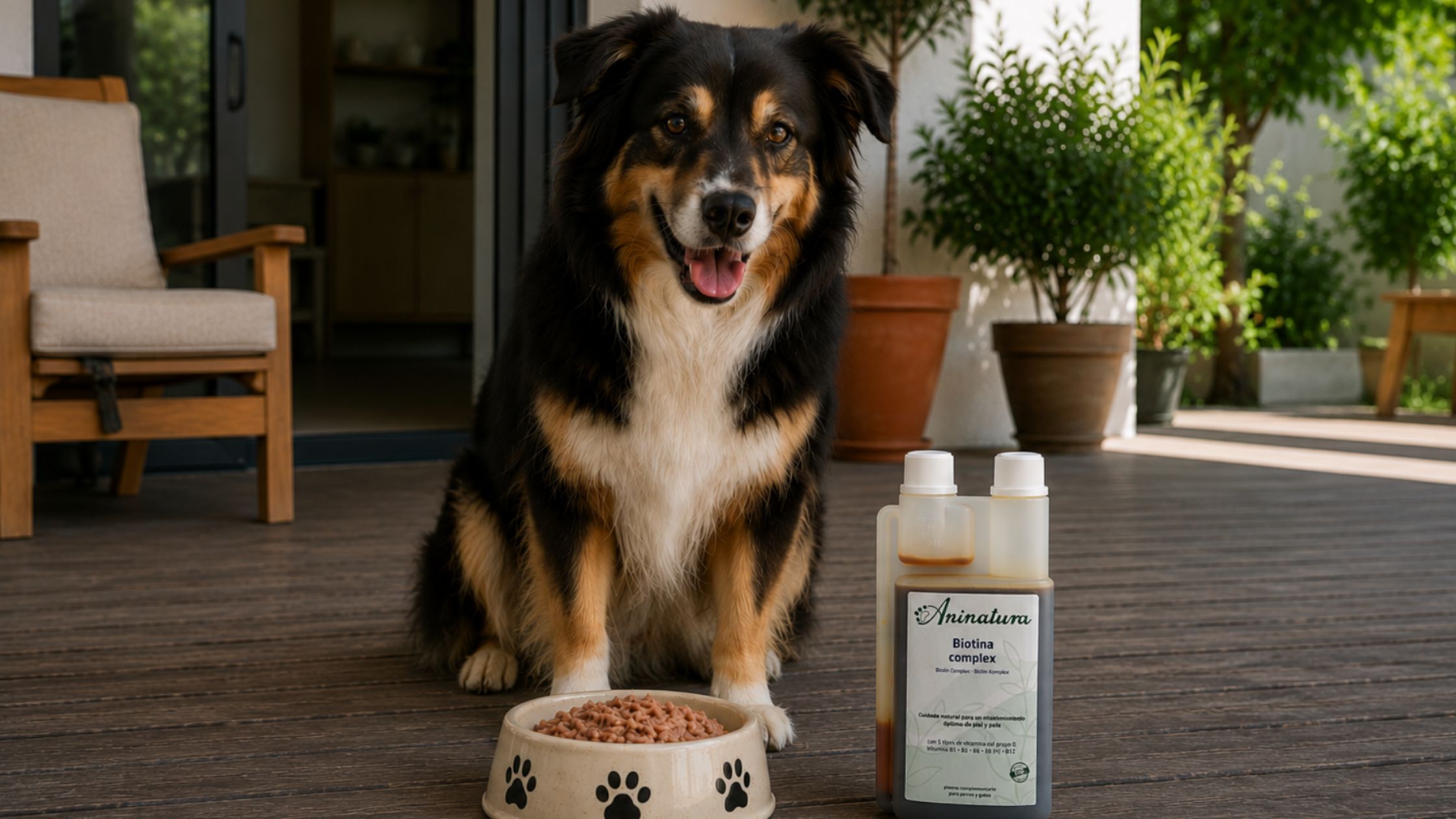 perro con biotina complex de Aninatura